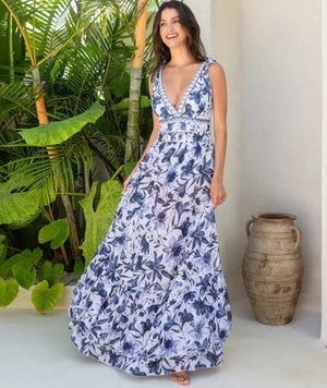 Quick-Dry V Neck Swimsuit with Skirt