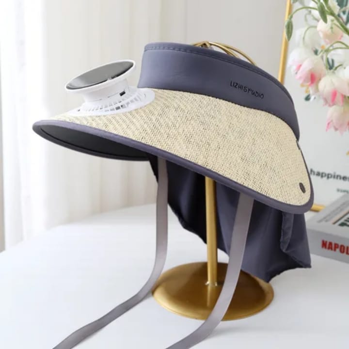 Ring Plume Solar-Powered Sun Hat with Fan