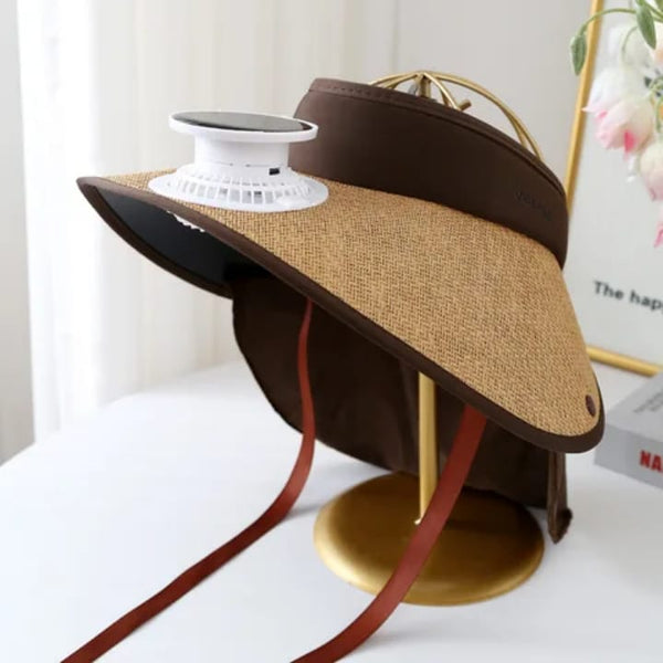 Ring Plume Solar-Powered Sun Hat with Fan