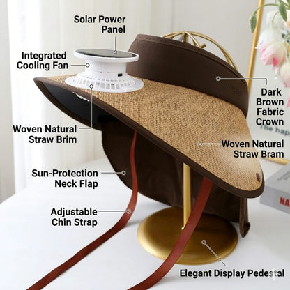 Ring Plume Solar-Powered Sun Hat with Fan