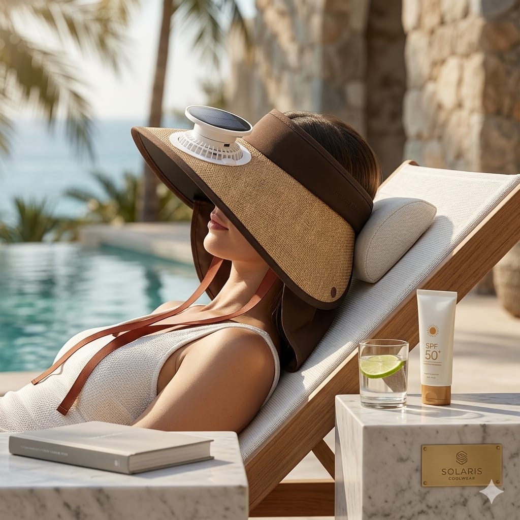 Ring Plume Solar-Powered Sun Hat with Fan